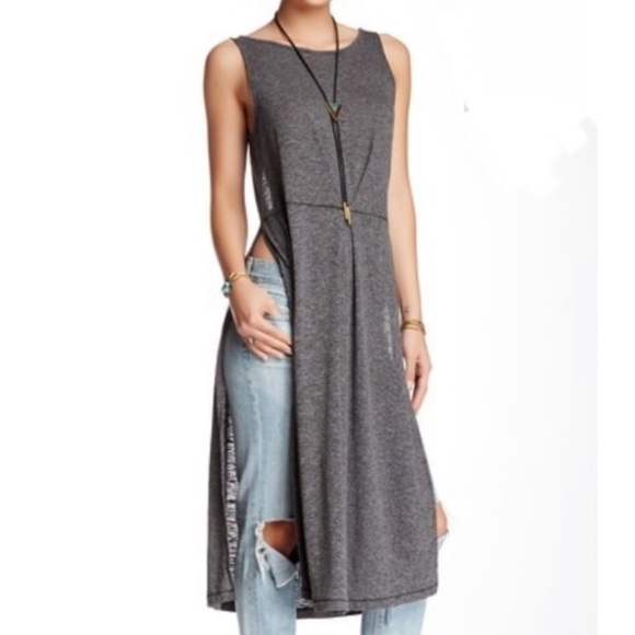 RARE! FREE PEOPLE Comet Maxi Split Side Tunic Dress - Picture 4 of 12